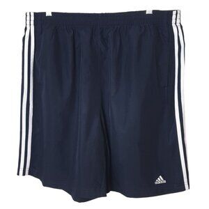 Adidas Mens Athletic Shorts XL Navy Blue White Stripes Climalite Sporty Long